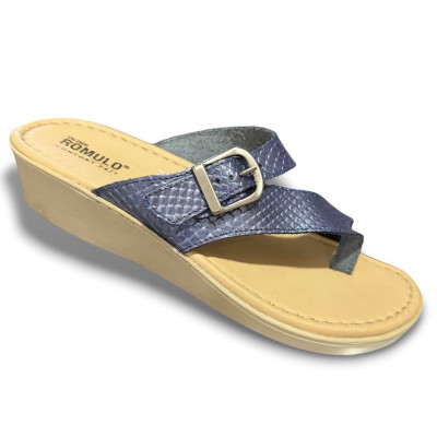 Romulo Sandalia Cuero Azul Mujer Ref 0832